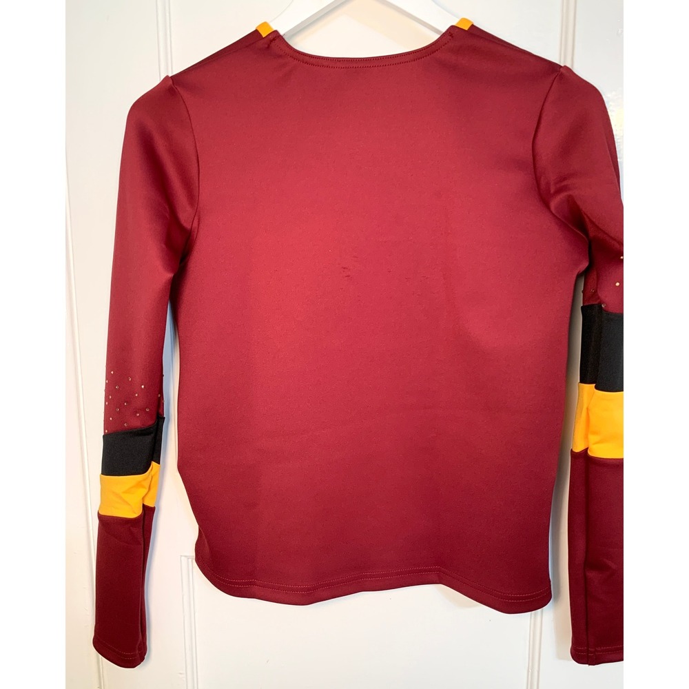 Washington Commanders Pro NFL Cheerleader Uniform Top Burgundy Gold Long Slv / M - Picture 5 of 12